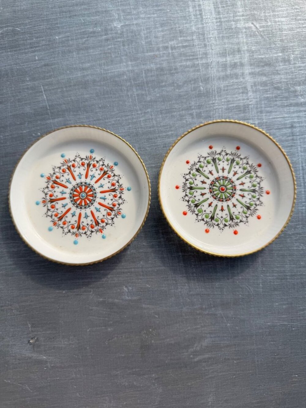 Royal Worcester Hand-Painted Fine Bone China Coasters Gilded Edge England G676
